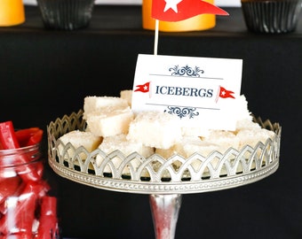 Titanic Party Decorations Birthday Party Titanic Party Food Labels Vintage Food Tags Instant Download and Edit File at home