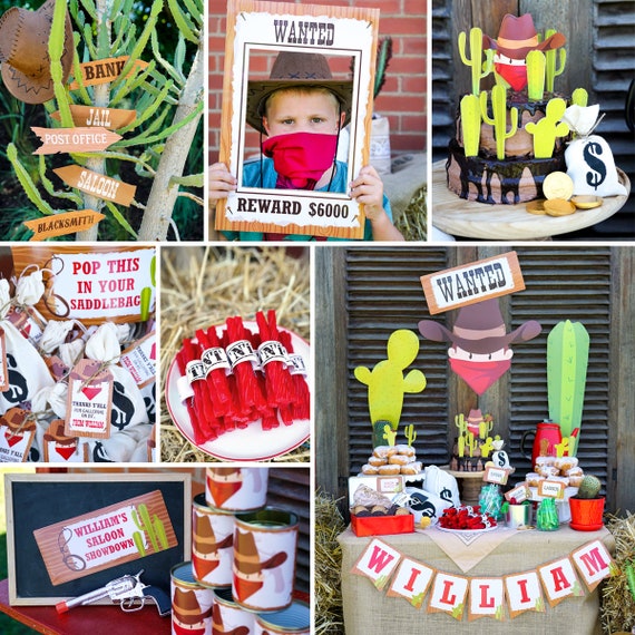 Cowboy Birthday Party Set - Cowboy Party Activities, Labels, Signs & Party Decor - Instant Download and Editable File Il_570xn