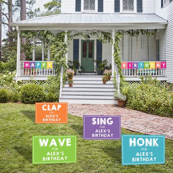 Drive-By Birthday Party Decorations - Drive By Birthday Parade Decor - Quarantine Birthday Decor - Instant Download & Edit with Adobe Reader Il_570xn