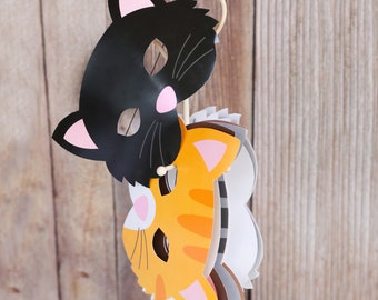 Kitty Adoption Party Masks - Kitty Cat Party Masks Party - Cat Party Mask - Instant Download- Edit with Adobe Reader