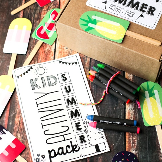 Kids Summer Activity pack - Activity Workbook - Popsicle Memory Game - Activity pack Label - Instant Download - Print at Home Il_570xn