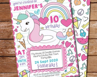 Unicorn Pool Party Invitation - Unicorn Float Party Invitation - Unicorn Floatie - Instant Download and Edit at home with Adobe Reader