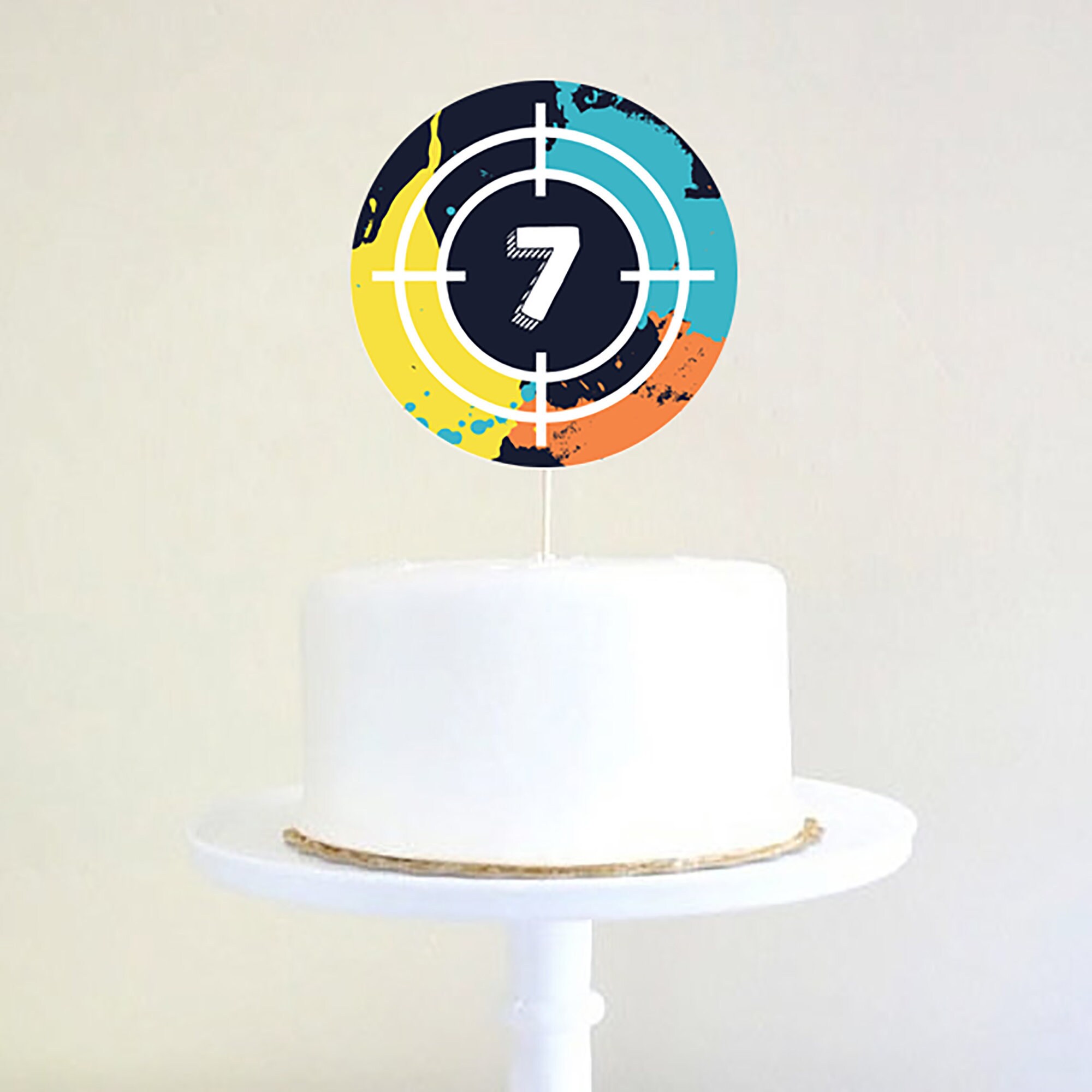 Paintball Birthday Party Cake Topper Lazer Party Cake Etsy