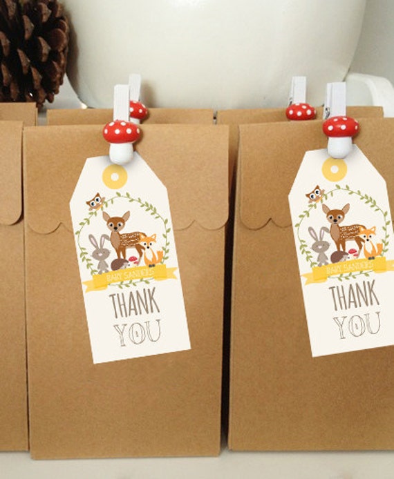 Woodland Baby Shower Favors In Yellow Unisex Baby Shower