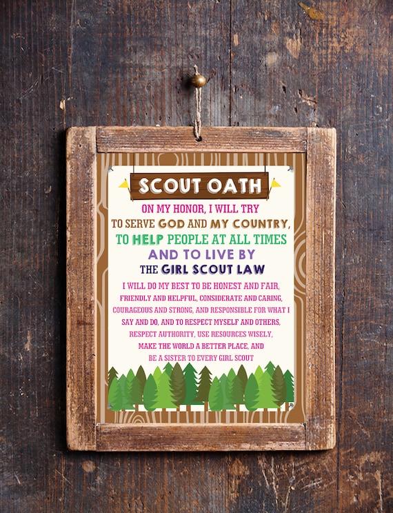 Woman Scout Oath Poster - Woman Scout Oath - Lady Scout photograph regarding Scout Oath Printable named Woman Scout Oath Poster - Lady Scout Oath - Female Scout