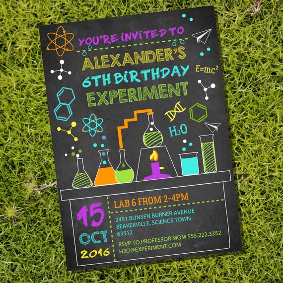 Science Experiment Party Invitation Science Lab Party
