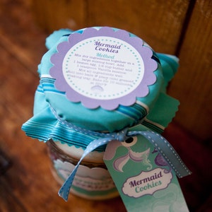 Mermaid Cookies Labels and Tags Mermaid Party Favors DIY Instantly Downloadable and Editable File Personalize with Adobe Reader image 3