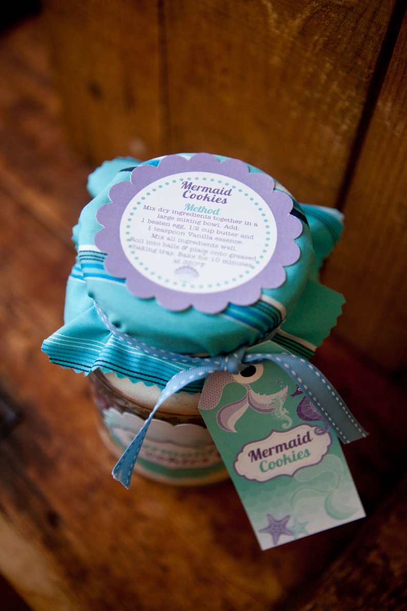 Mermaid Cookies Labels and Tags Mermaid Party Favors DIY Instantly Downloadable and Editable File Personalize with Adobe Reader image 3