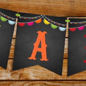 Mexican Fiesta Happy Birthday Banner Instantly Downloadable - Etsy