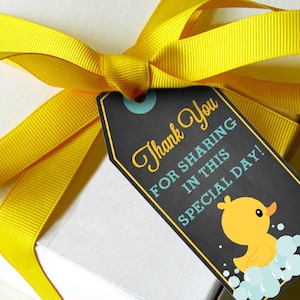 Favor Tags Rubber Duck Favors Baby Shower Favor Ideas Ducky Favor Tags Instant Download Edit File With Adobe Reader