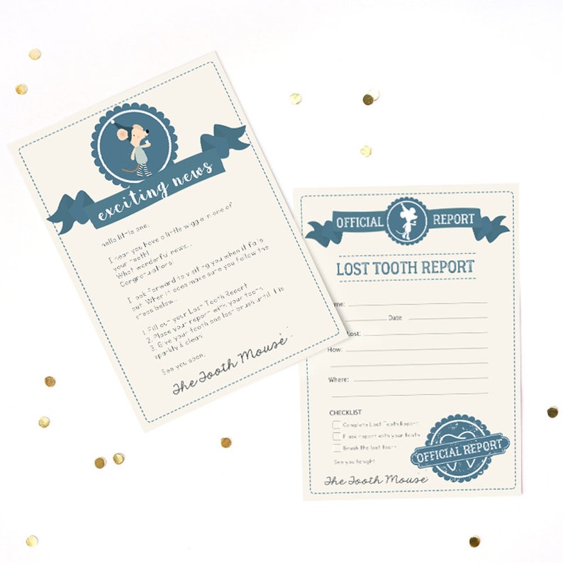 Tooth Mouse Set Official Tooth Mouse Letter Receipt Certificate Sign Boys Tooth Mouse Printable Instant Download and Edit with Adobe image 2