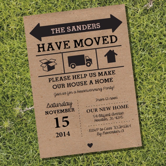 Kraft Housewarming Invitation - Housewarming Party - We Have Moved - Instantly Downloadable and Editable File - Print at Home! Il_570xn