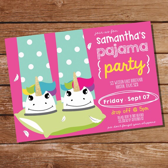 Pajama Party Invitation - Sleep Over Party Invitation - Slumber Party ...