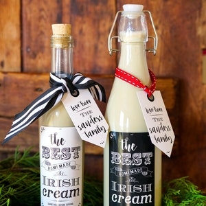 Homemade Gift Irish Cream DIY Gift Tags Bottle Label Stickers and Gift Tags Homemade Gift Ideas Instant Download
