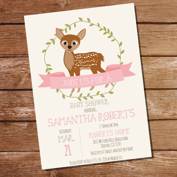 bambi baby shower invitations