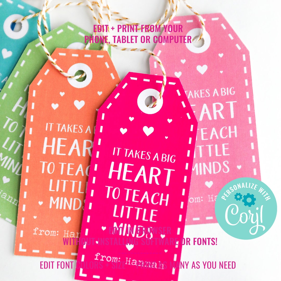 Classmate DIY Gift Idea Teacher Valentines Day Gift Tag Teacher ...