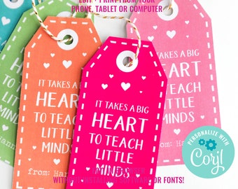 Classmate DIY Gift Idea Teacher Appreciation Day Gift Tag Teacher Gift Instant Download Edit in Corjl