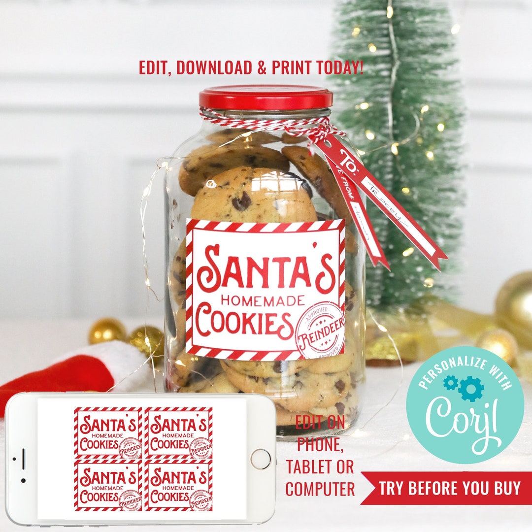 Cookies For Santa Labels Printable