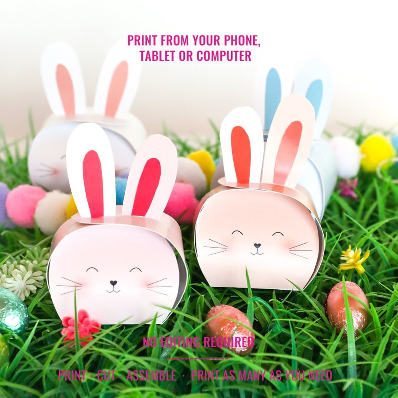 Easter Bunny Box Template SVG - Gift Box SVG - Easter Party Favor - Box ...