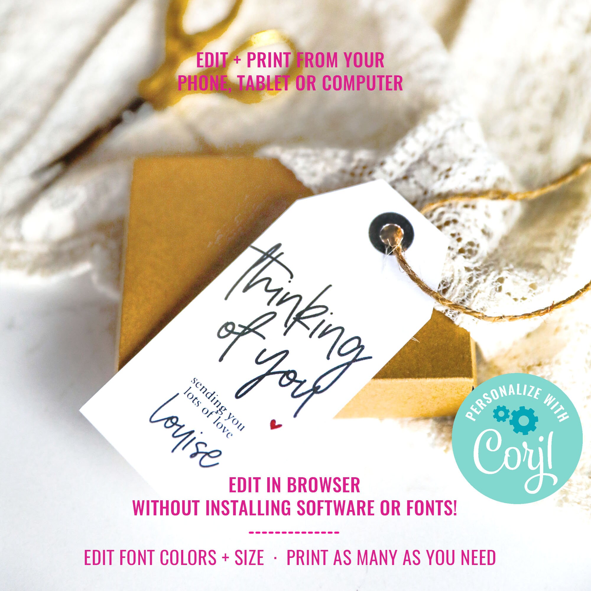 Custom Tags Editable Tags Instant Download Calligraphy Tag Custom Tag ...