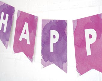 Rapunzel Party Happy Birthday Banner - Rapunzel Party Decorations - Instant Download and Edit at home with Adobe Reader