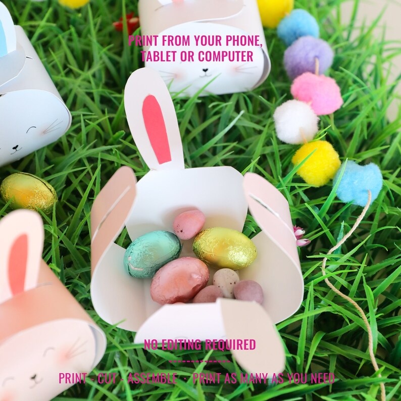Easter Bunny Box Template SVG - Gift Box SVG - Easter Party Favor - Box ...