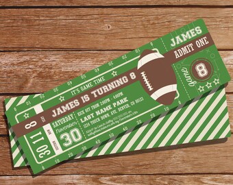 Football Party Ticket Invitation - Football Invitation - Instant Download and Editable File - Edit and Print at home with Adobe Reader