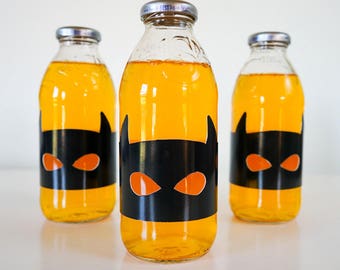 Etiquetas para botellas de agua de superhéroes para fiestas de cumpleaños de niños Etiquetas para bebidas de superhéroes para fiestas de niños Descarga instantánea Archivo para imprimir en casa