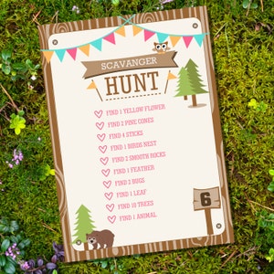 Camping Tent Party Party Game - Scavenger Hunt - Glamping Editable - Instant Download - Editable File -Personalize at home with Adobe Reader