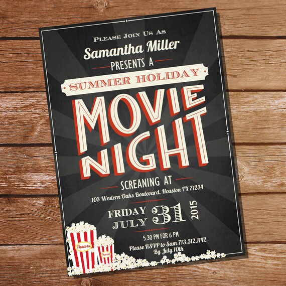 Movie Night Invitation Wording 10