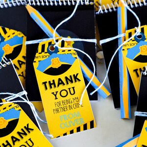 Boy Birthday Party Policeman Favors Police Birthday Party Favour Tags Police Man Party Instant Download Edit with Adobe Reader