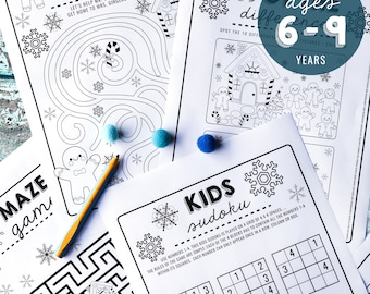 Kids Activity Sheets - Winter Activity Sheets - Printable Kids Activity Sheets - Kids Sudoku - Instant Download - Print at Home