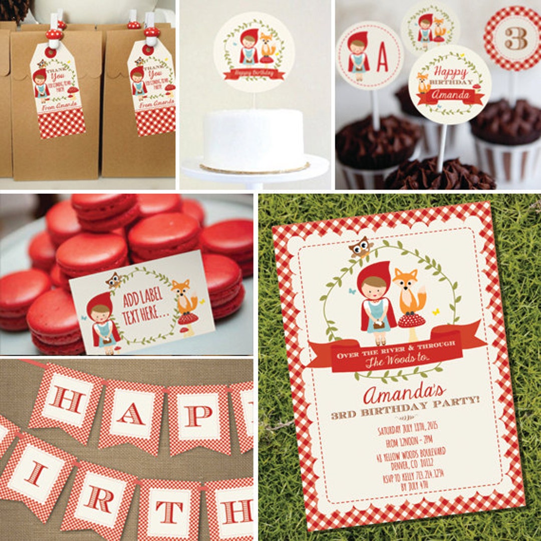 Little Red Riding Hood Printable Party Set Red Riding Hood - Etsy