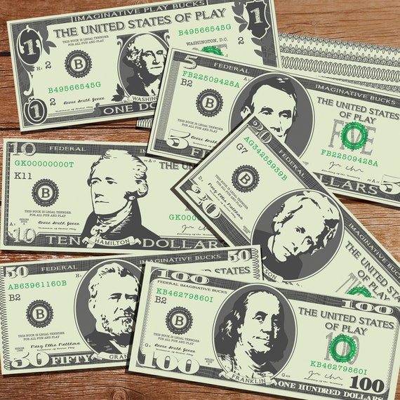 Printable Pretend Play Money - Play Money - Printable Money - Fake