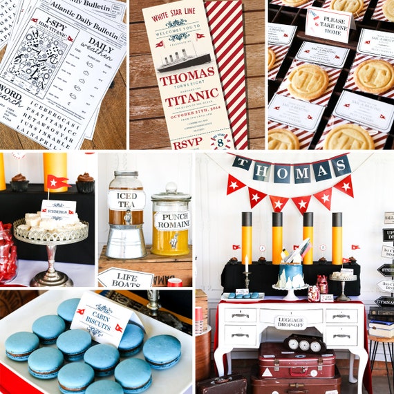 Titanic Party Decorations - Vintage Titanic Party Decor - Vintage Travel Party - Instant Download and Edit File at home Il_570xn