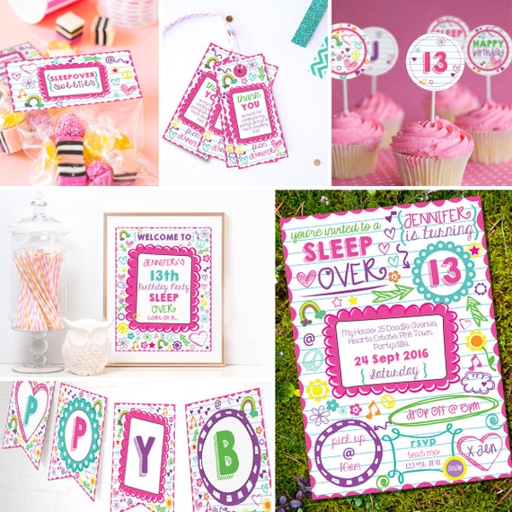 Sleepover Party Decorations Tween Girls Sleep Over Party Decor Slumber  Party Decor Instant Download Edit With Adobe Reader -  Norway