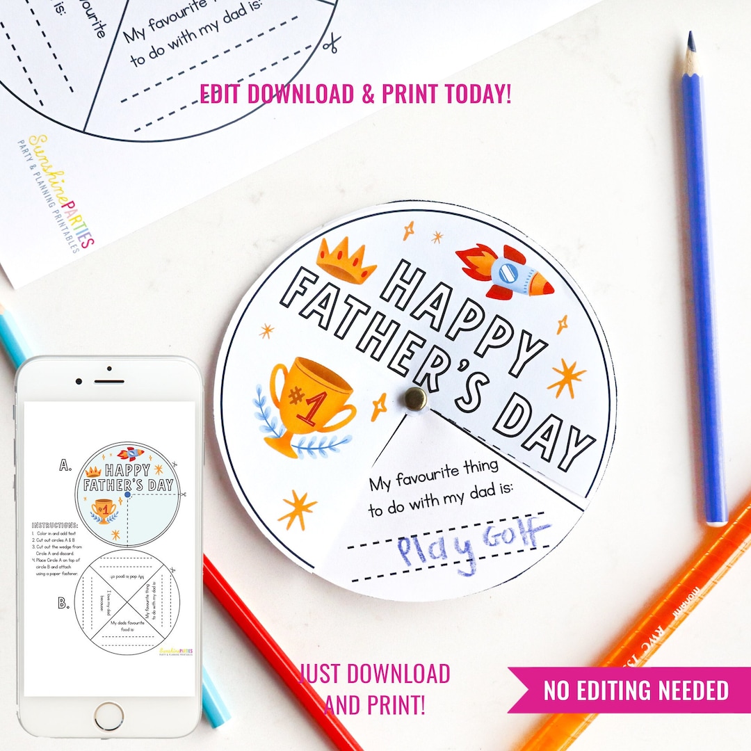 Father's Day DIY Craft Gift - Printable Fathers Day DIY Gift - Dad's ...