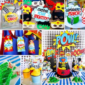 Boy Superhero Printable Party Decor Superhero Party instant Download ...