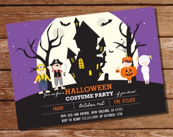 Kids Halloween Costume Party Invitation Kids Halloween Party Invitation Halloween Invite Instant Download Edit with Adobe Reader
