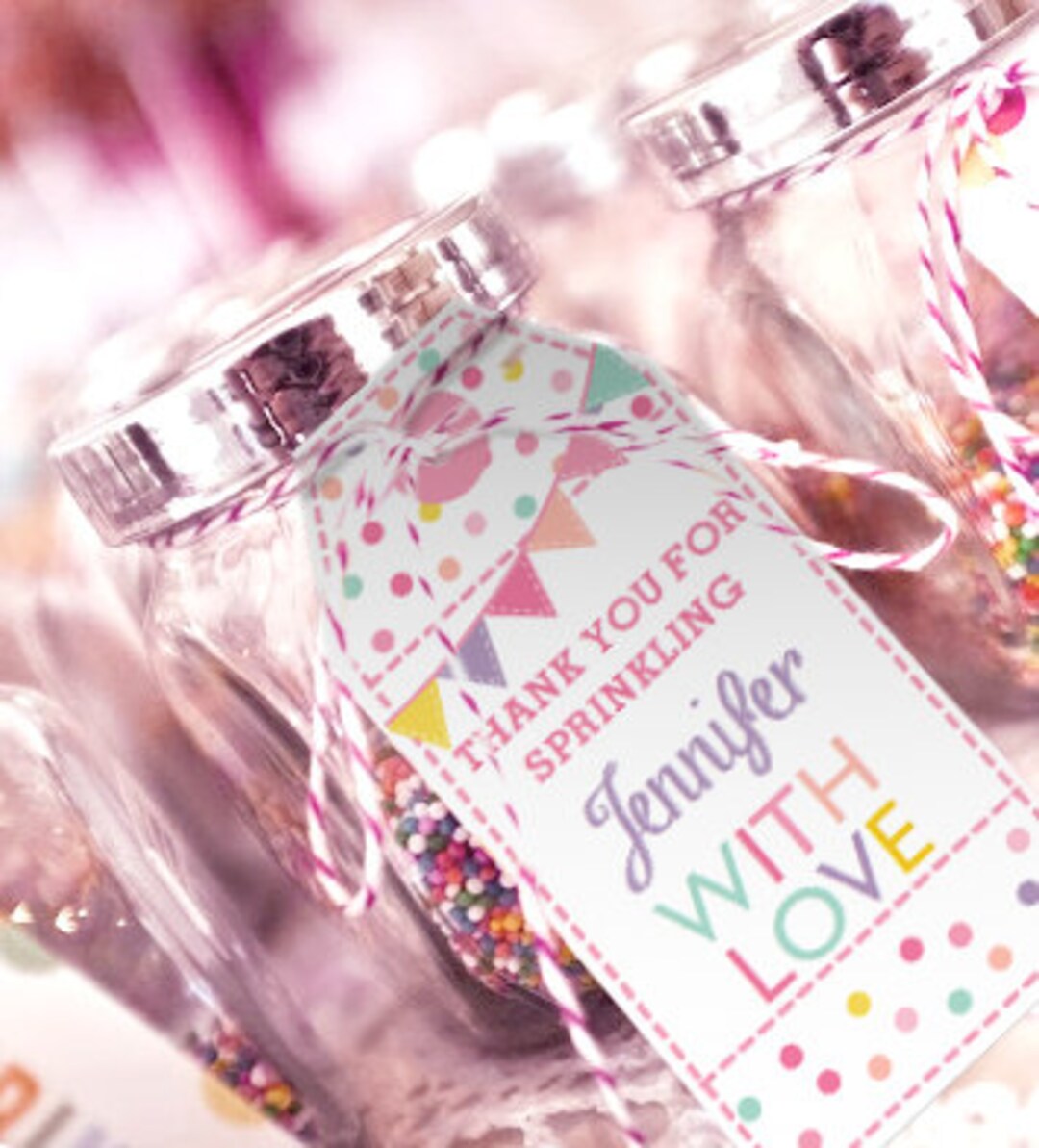 Girls Sprinkle Baby Shower Favor Tags Girl Baby Shower Favors Sprinkle ...