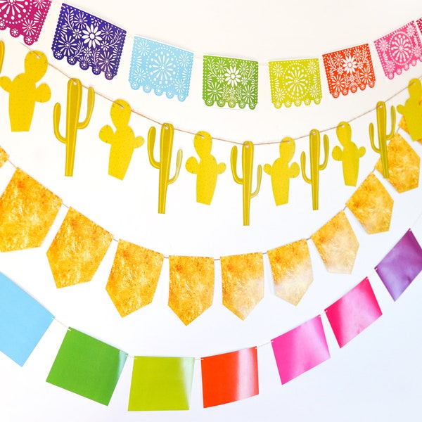 Fiesta Garland Decorations | Tex Mex | Cinco de Mayo - Instant Download and Edit with Adobe Reader