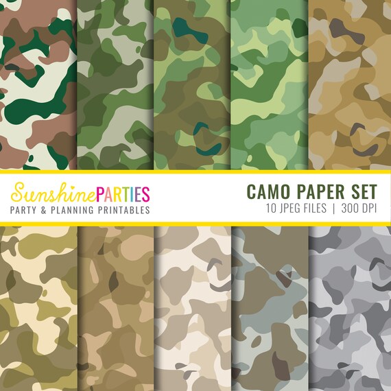 Camo Paper Set - Army Digital Paper Bundle - Camo Digital Paper Set - Instant Download Il_570xn