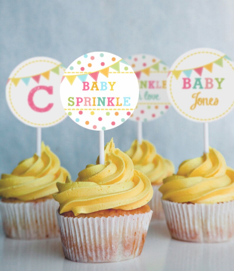 Sprinkle Baby Shower Cupcake Toppers Set Of 12 Unisex Baby Etsy Sprinkle Baby Shower Cupcake Toppers Set Of 12 Unisex Baby Etsy