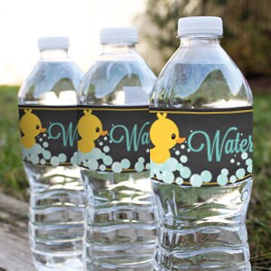 Chalkboard Rubber Duck Water Bottle Labels Water Labels - Etsy