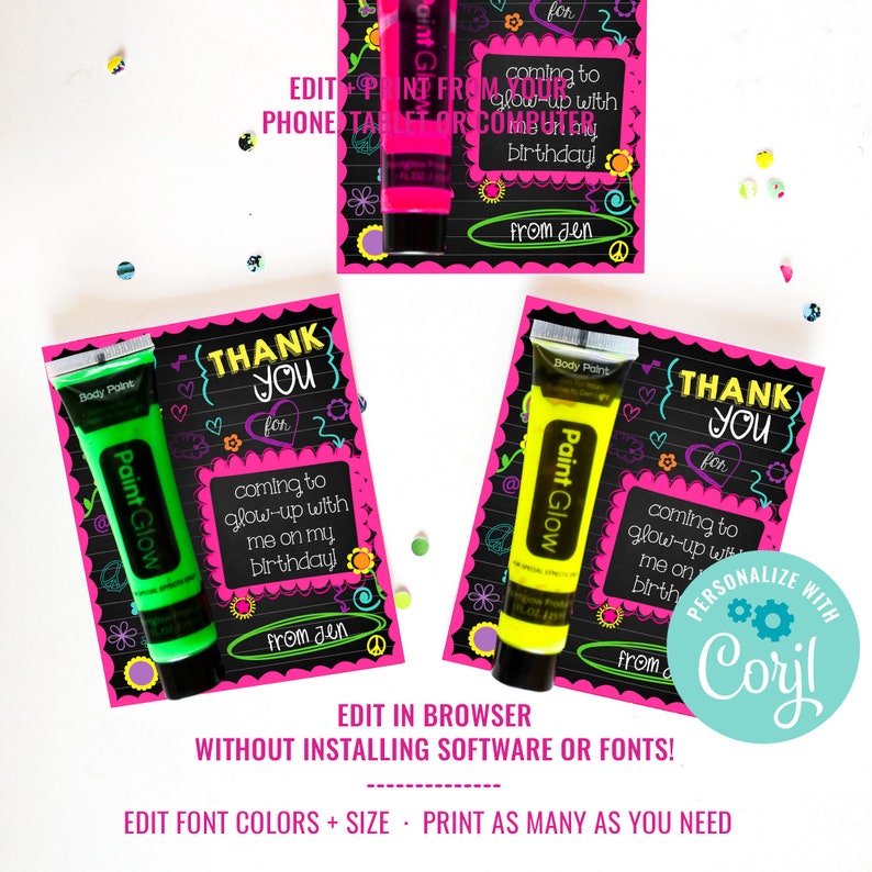 Neon Sleepover Tween Party Favors Neon Slumber Party Favors Etsy