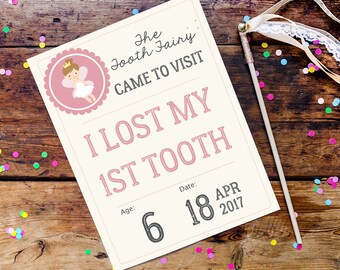 Tooth Fairy Photo Prop - Official Tooth Fairy Vistor Poster - Tooth Fairy Printable - Instant Download and Edit with Adobe Reader