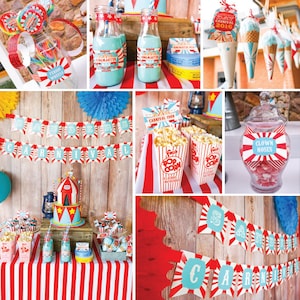 Carnival Party Decorations Kids Carnival Birthday Party DIY Carnival Signs Instant Download Edit File in Adobe Reader