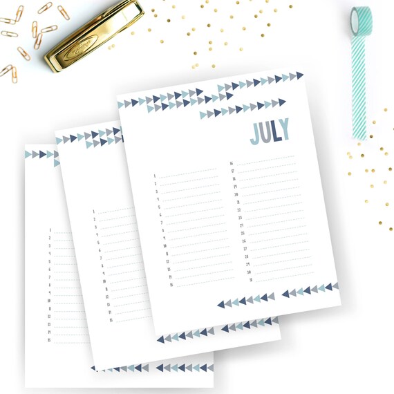 Printable Monthly Calendar - Printable Calendar - Tribal Planner - Monthly Planner - 2015/2016 Planner - Instant Download - Print at home Il_570xn