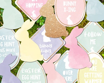 Easter Egg Hunt Printables - Easter Egg Hunt Signs - Instant Download and Editable File - Personalize at home with Adobe Reader