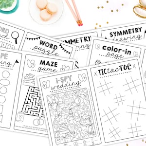 Kids Wedding Activity Sheets Printable Kids Wedding Games Instant Download Print at Home